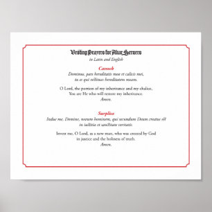 Póster Oraciones de veneración para servidores altar (Cas