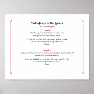 Póster Oraciones de veneración para servidores altar (Cas