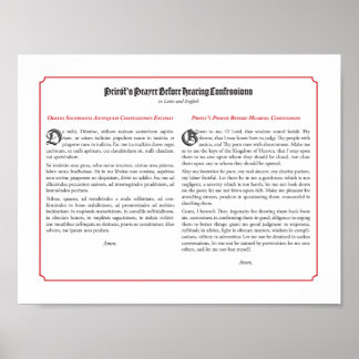 Póster Oraciones del sacerdote antes de la confesión