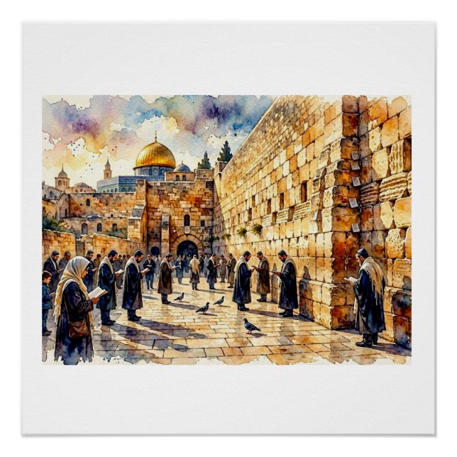 Póster Oraciones en el Muro Occidental,  (Anverso)