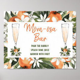 Póster Orange Blossom Momosa Bar Shower Sign
