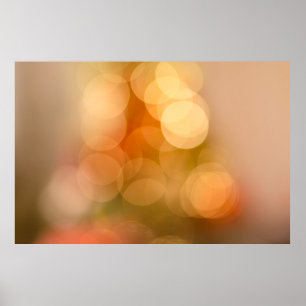 Póster Orange bokeh lights