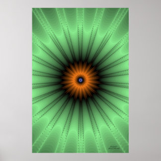 Póster Orange Iris Fractal
