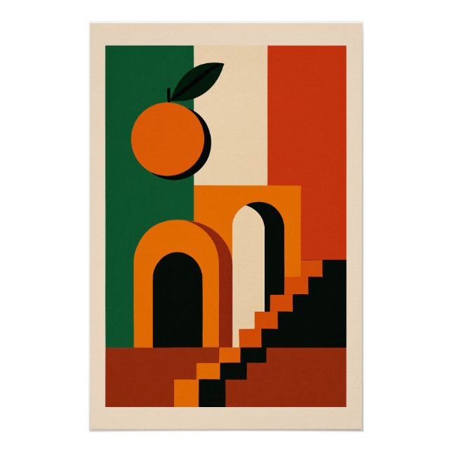 Póster Orange Italienne – Soleil et Architecture (Anverso)