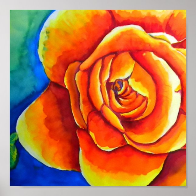 Póster Orange Rose Print (Frente)