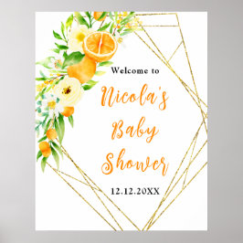 Póster Oranges Citrus Baby Shower Welcome