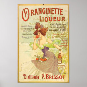 Póster Oranginette Liqueur Vintage Bella Artes