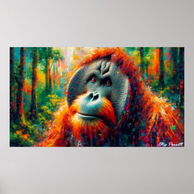 Póster Orangután de Bornean 3 (Frente)
