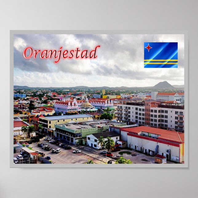 Póster Oranjestad - Aruba (Frente)