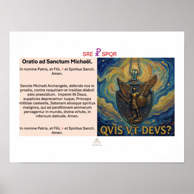 Póster Oratio ad Sanctum Michaël (Frente)