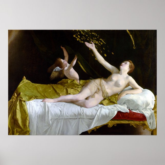 Póster Orazio Gentileschi Danaë y la ducha del oro (Frente)