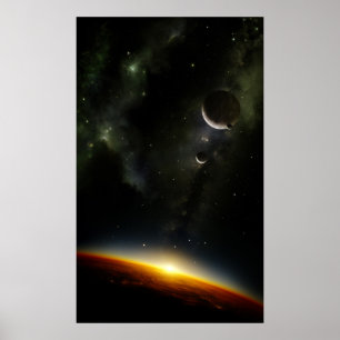 Póster Órbita de un planeta extranjero