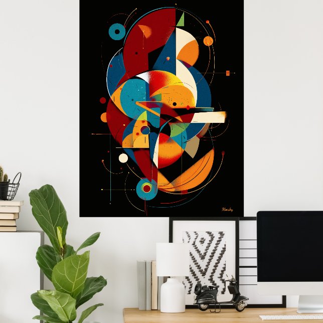 Póster Orbital Alignment – Modern Geometric Abstract (Oficina en casa)