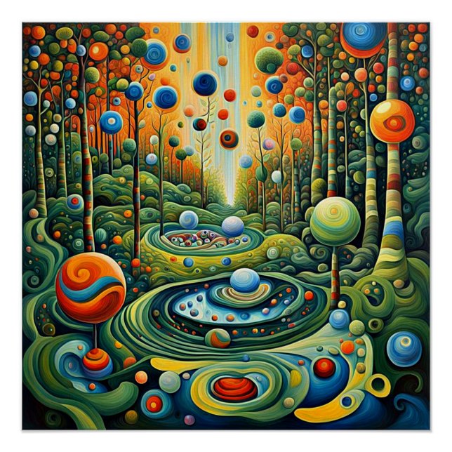 Póster Orbs en follaje 1 (Anverso)