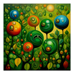 Póster Orbs en follaje 6