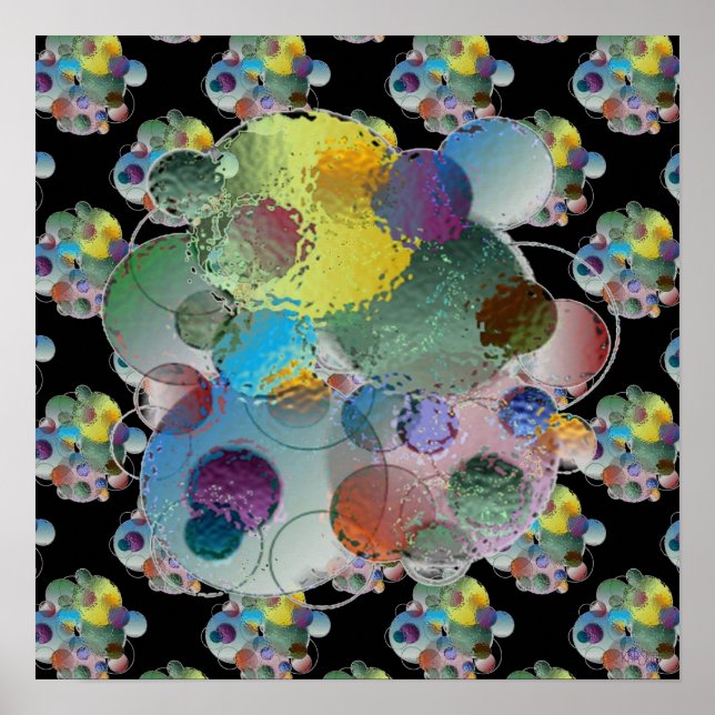 Póster Orbs Planets Resumen de formas (Frente)