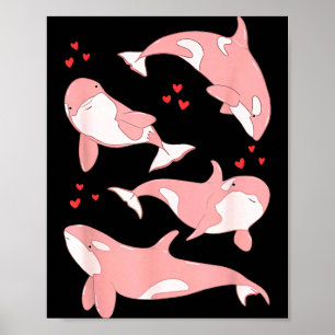 Póster Orca Cute Ballena Biólogo Marino Animales Marinos 