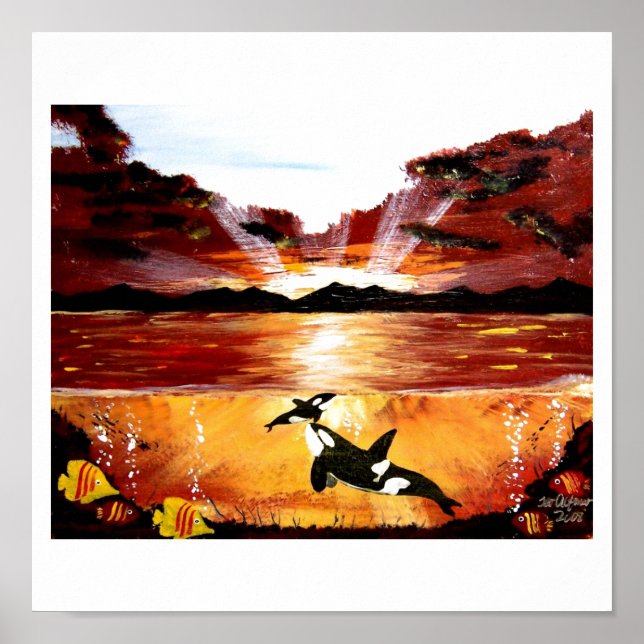 PÓSTER ORCA KILLER WHALES "PRIMERA RESPIRACIÓN" (Frente)