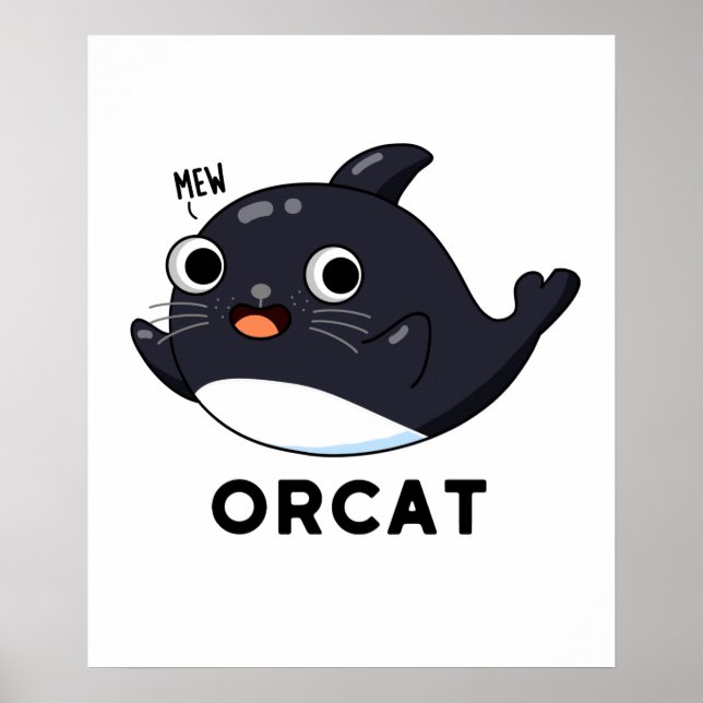 Póster Orcat Funny Cat Orca Pun (Frente)