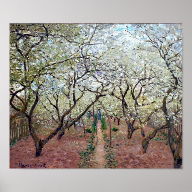 Póster Orchard en Bloom, Claude Monet, 1879 (Frente)