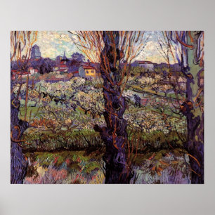 Póster Orchard en Blossom, Arles de Vincent van Gogh