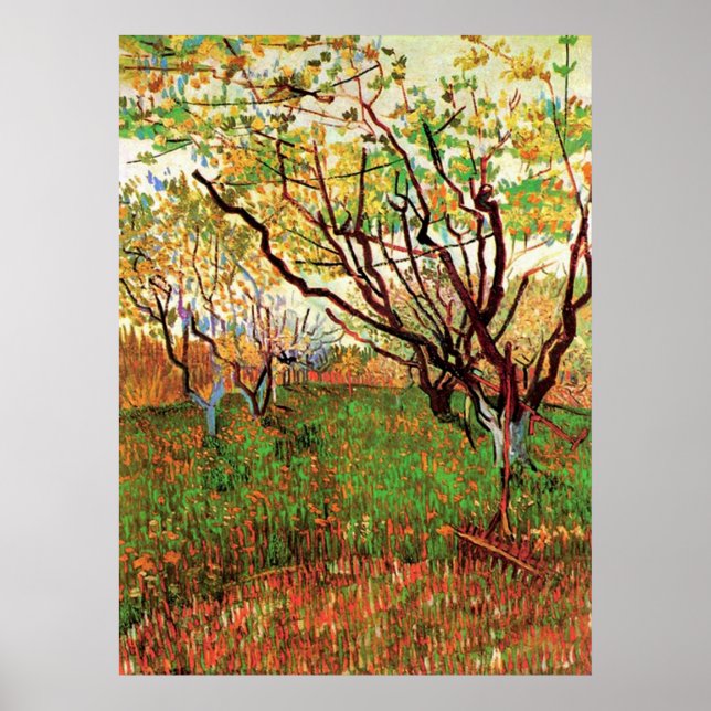 Póster Orchard en Blossom, Vincent van Gogh (Frente)