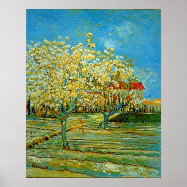 Póster Orchard en flor por Vincent van Gogh Poster (Frente)