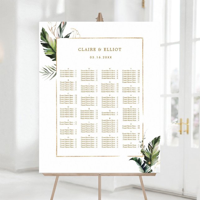 Póster ORDEN ALFABÉTICO Asientos Bodas de oro tropical (Subido por el creador)