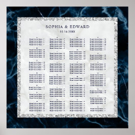 Póster Orden alfabético gráfico de asientos de boda de má