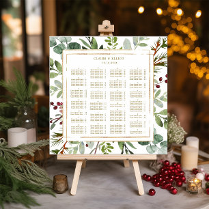 Póster ORDEN ALFABÉTICO Gráfico de asientos de vacaciones