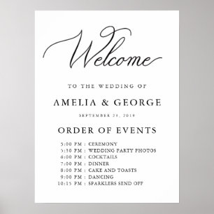 Póster Orden de bienvenida del boda de eventos