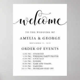 Póster Orden de bienvenida del boda de eventos