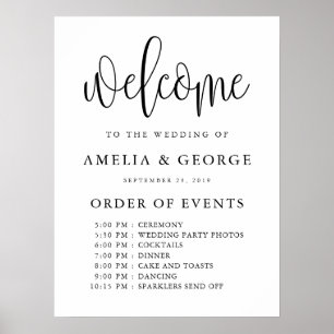 Póster Orden de bienvenida del boda de eventos