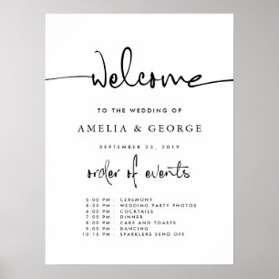Póster Orden de bienvenida del boda de eventos
