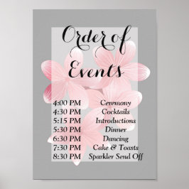 Póster Orden de eventos de cerezos en flor