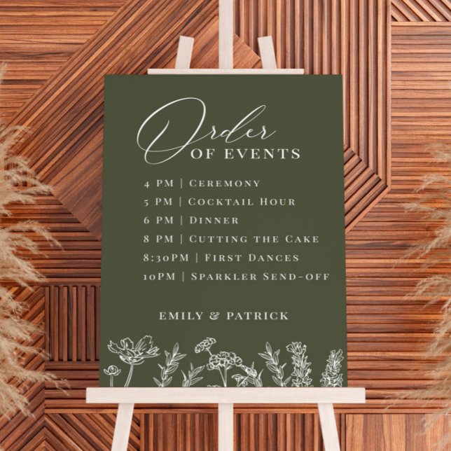 Póster Orden de los eventos Boda Periwinkle Blue Wildflow (Subido por el creador)