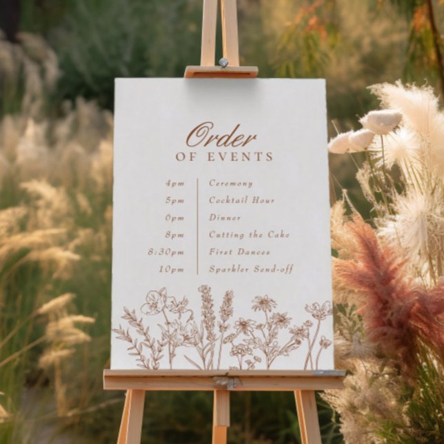 Póster Orden de los eventos Boda Terracotta Fall Wildflow (Subido por el creador)