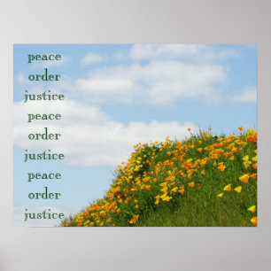 Póster Orden de paz Justicia Bella Artes Imprime Flor