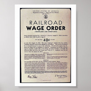 Póster Orden del salario del ferrocarril