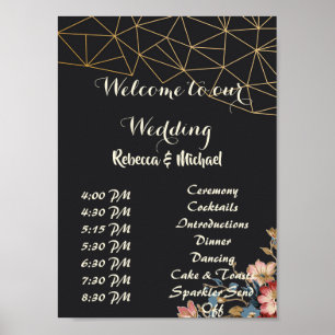 Póster Orden Geométrico Dorado de Eventos P