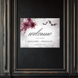 Póster Orden gótica de Halloween en negro y borgoña