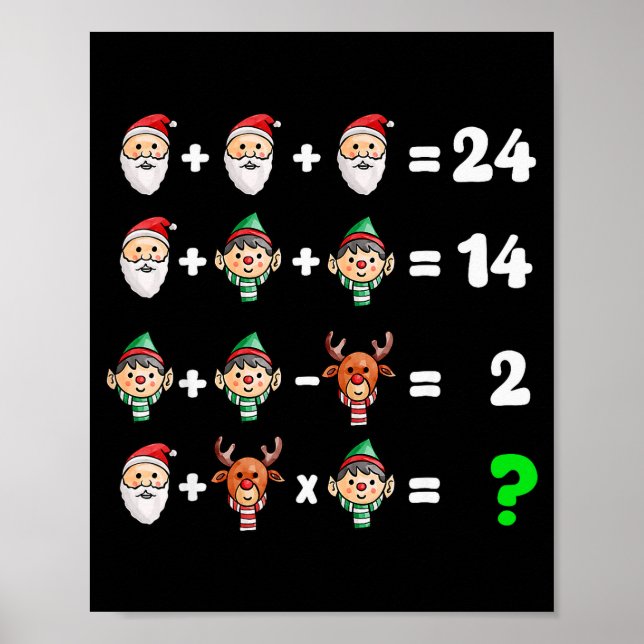 Póster Order Of Operations Quiz Christmas Math Teacher Xm (Frente)