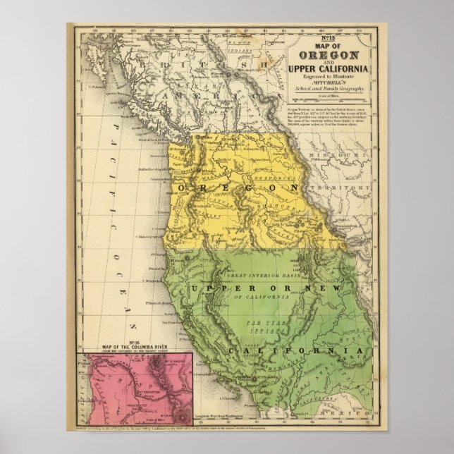 Póster Oregón, California Alta (Frente)