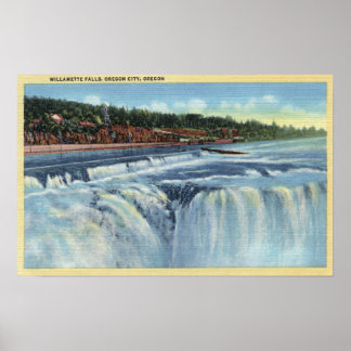 Póster Oregon City, ORWillamette Falls ViewCity, OR