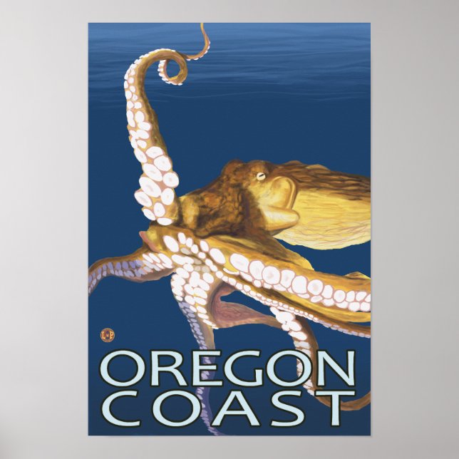 Póster Oregon Coast Octopus (Frente)
