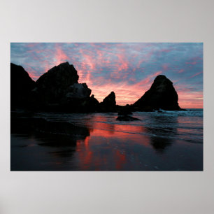 Póster Oregon Coast Sunrise Beach Rocca Foto Natural