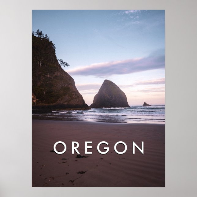 Póster Oregon Coast Travel Photography-Ocean Sunrise (Frente)