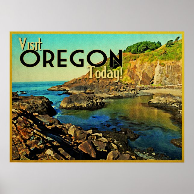 Póster Oregon Coast Vintage (Frente)