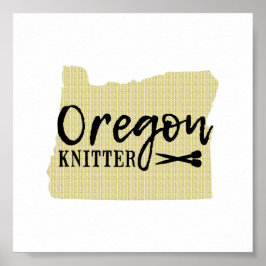 Póster Oregon Knitter Black + Gold Craft Room