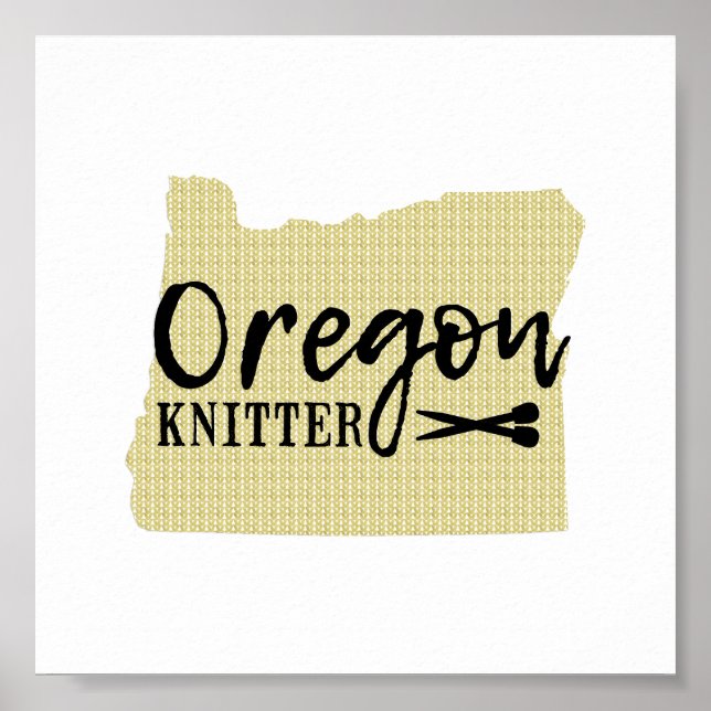 Póster Oregon Knitter Black + Gold Craft Room (Frente)